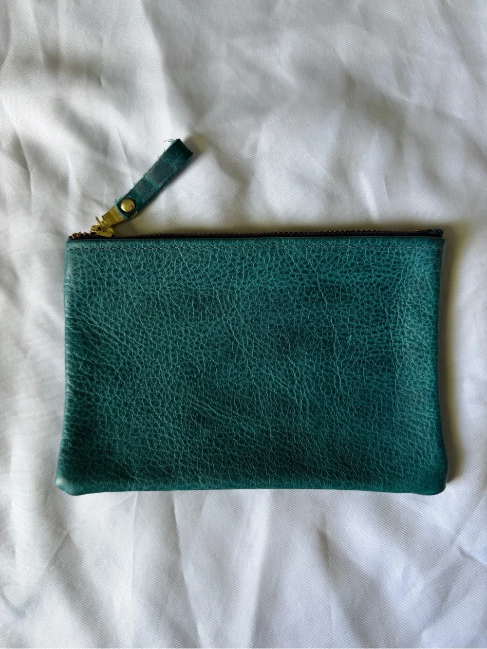KMM and Co small zip pouch in petrol blue bison